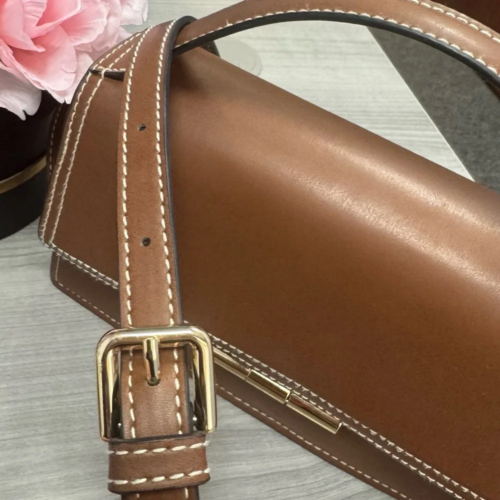 Fall Faux Leather Brown Top Handle Bag - Picture 4 of 9